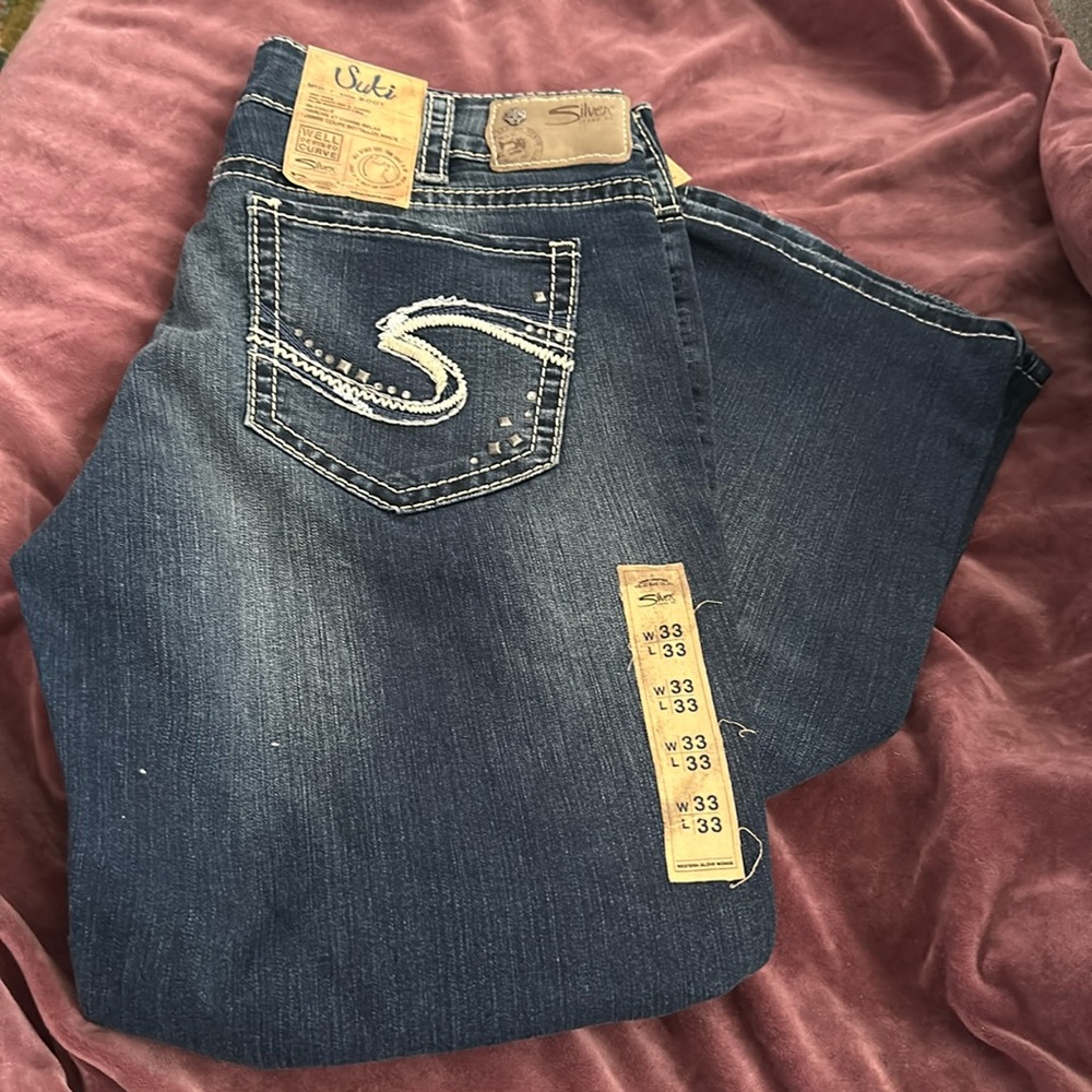 Silver Jeans suki style slim boot cut size 33/33 NWT